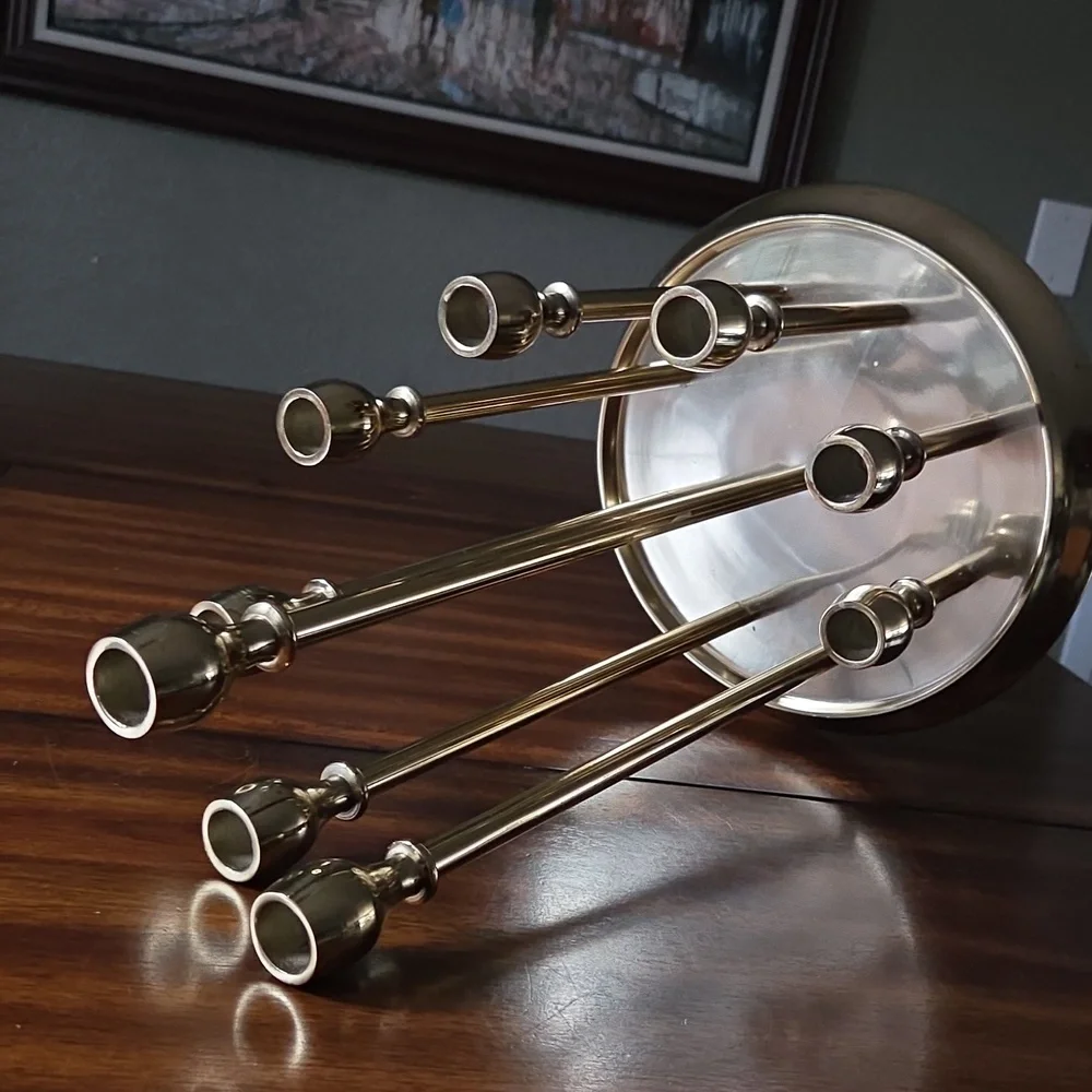 Z Gallerie Candelabra 9 Tapers Brass Candle Holder